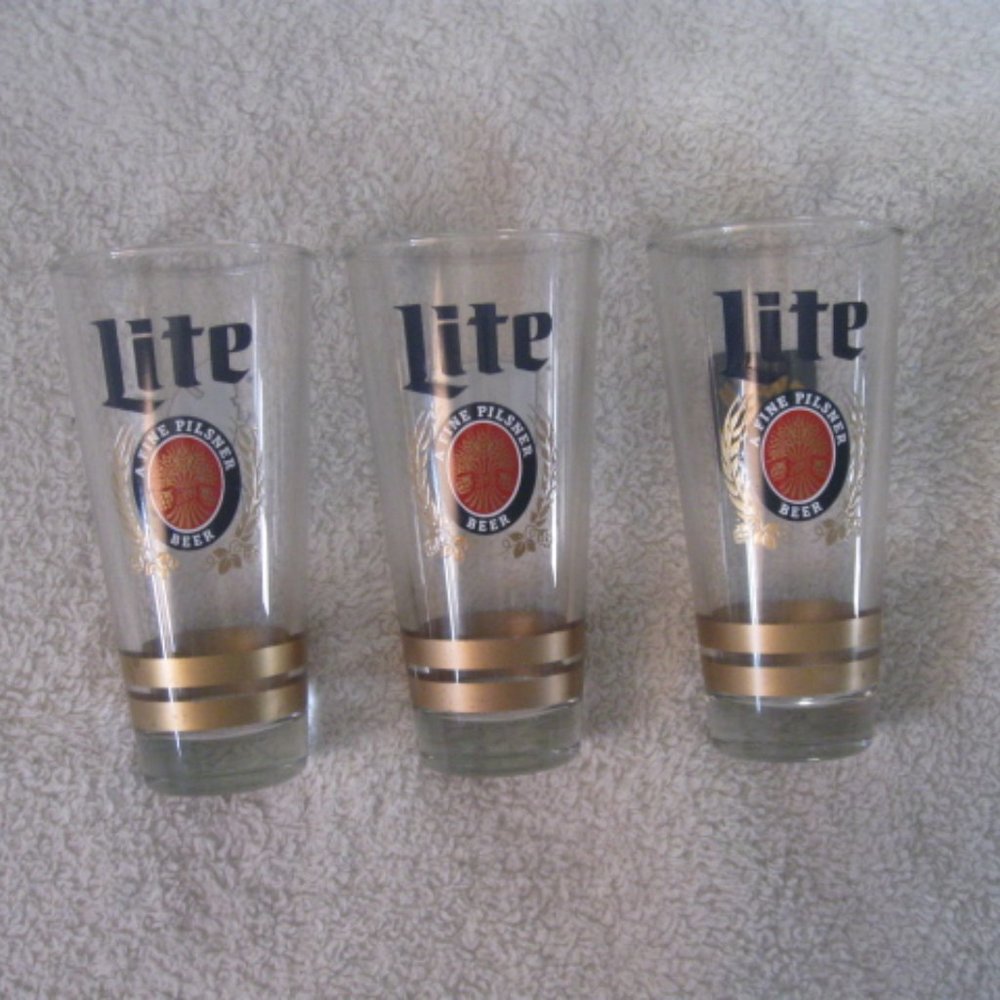Miller Lite Green Bay Packers Drinking Glasses